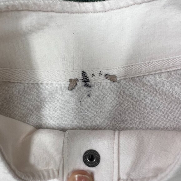 Women’s White Snap Button Mock Neck Pullover Sweatshirt Size L 60% Cotton Blend - Picture 5 of 8